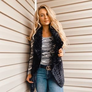 Comfy Black Fur Vest
